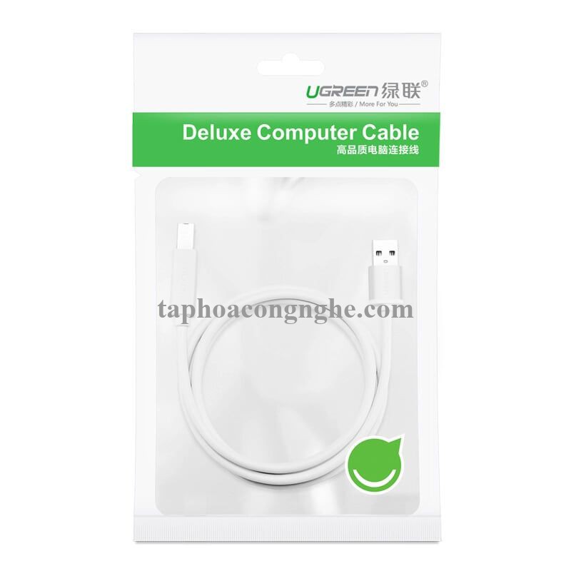 Ugreen 10482 5M màu Trắng Cáp USB 2.0 sang USB B máy in US104 30010482